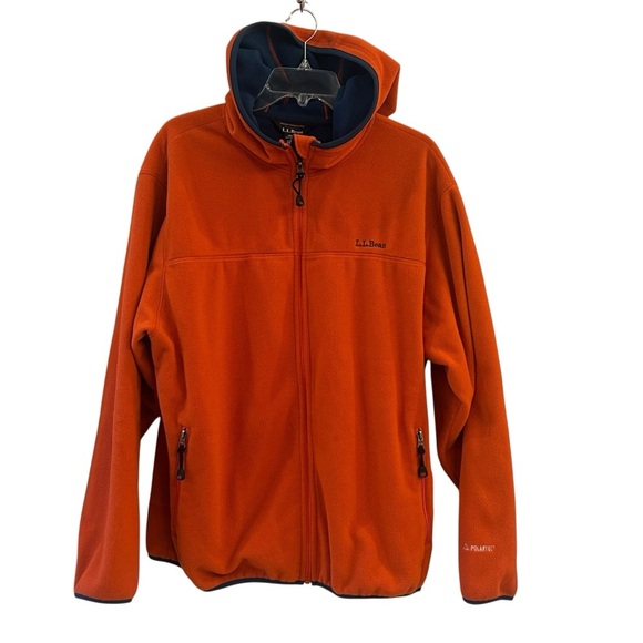 L.L. Bean Men's Vibrant Orange Hooded Performance Jacket Large - Picture 1 of 9